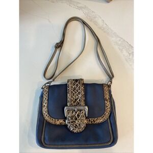 Brighton Pouch Purse Case‎ "Portland Pouch" Blue Crossbody Snake